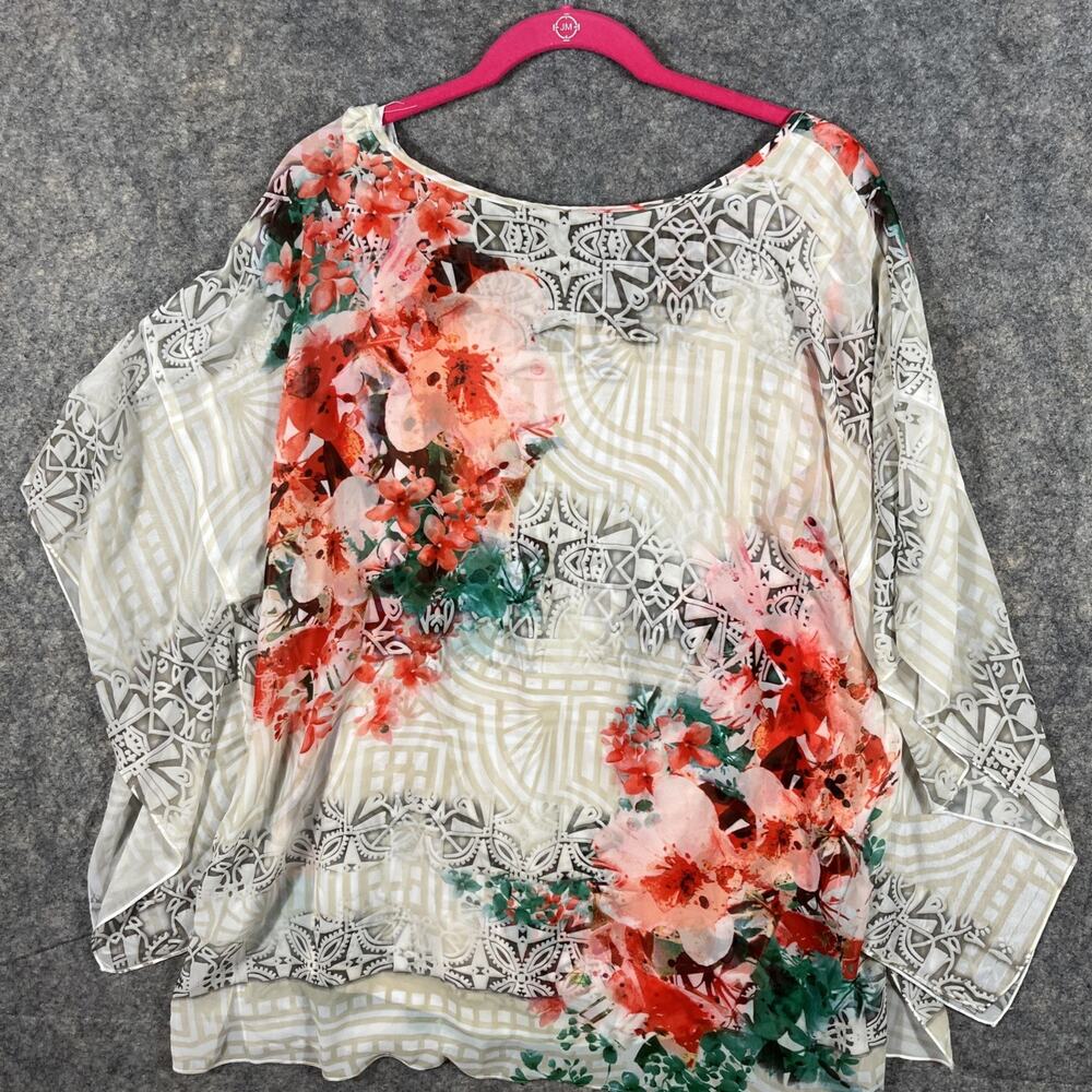 GC Collection‎ Size: XL Floral Studded Sleeveless Seminsheer Lined Blouse - Picture 5 of 6